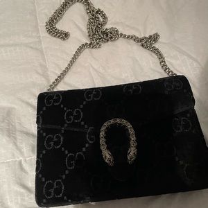 Gucci black suede Dionysus crossbody /shoulder bag